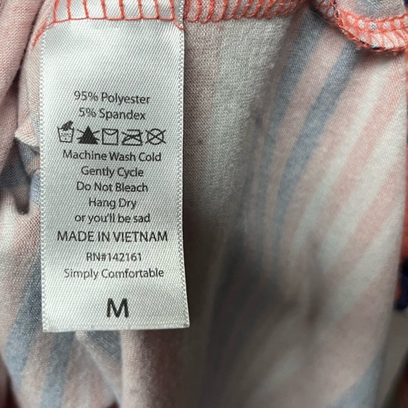 LulaRoe Striped Hooded Women's Top - Orange and Blue - Picture 4 of 5